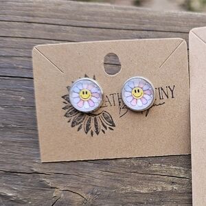 Purple Flower Earrings